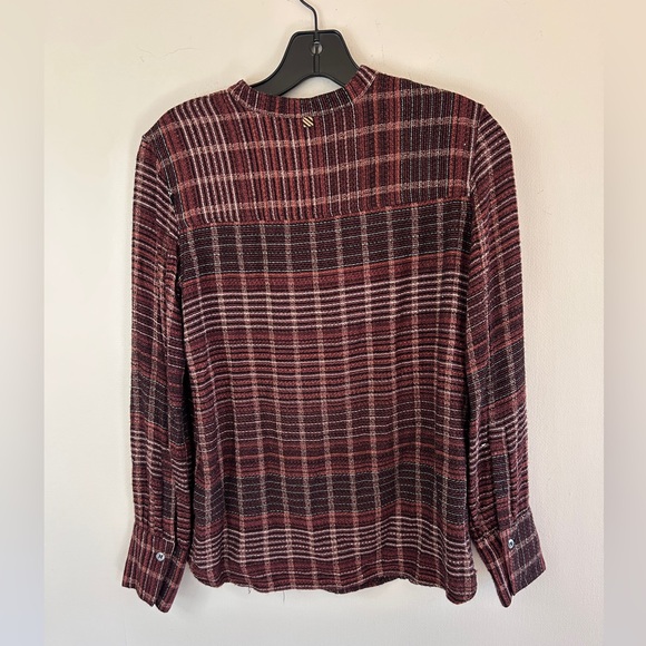 BILLY REID Plaid Italian Button Top Heritage Equestrian Academia Viscose Size XS - Picture 12 of 16